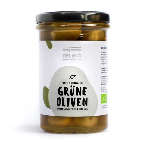 Grüne Bio Oliven 314 gr. Glas
