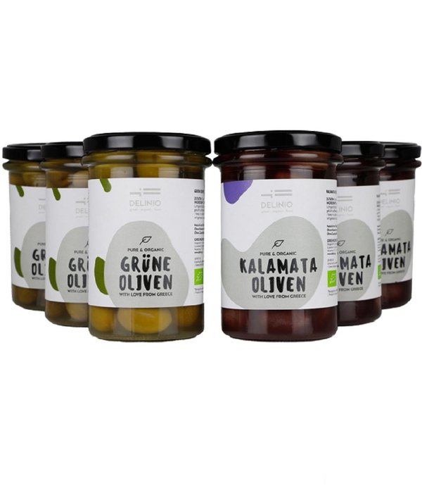 Bio Oliven Grüne + Kalamata 6+6